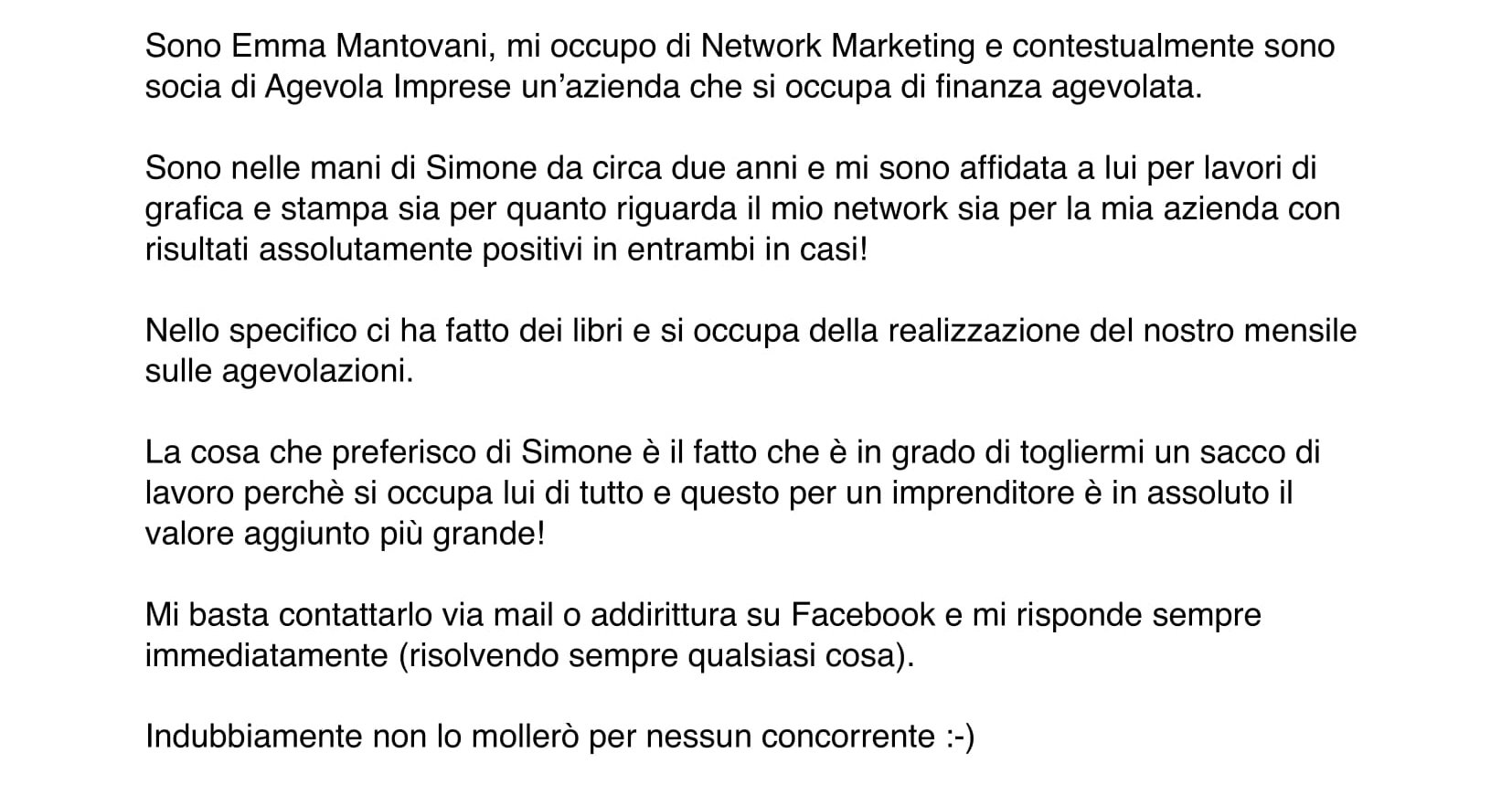 Simone Gobbi - Testimonianze