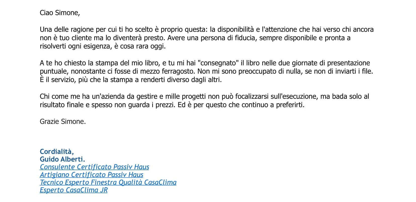 Simone Gobbi - Testimonianze